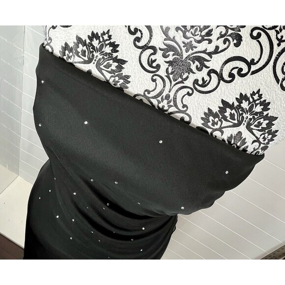 Y2k B.Smart Glitter Slinky Asymmetric Formal Gown Strapless Sz 3/4 Fairy Grunge - Picture 5 of 10